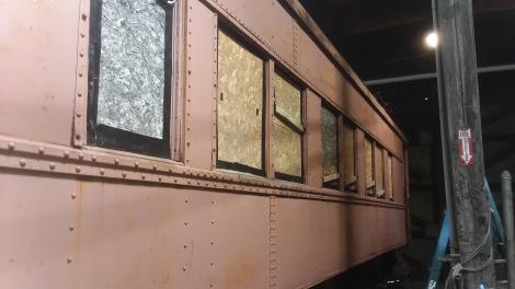 Palm Point being prepped for sand blasting